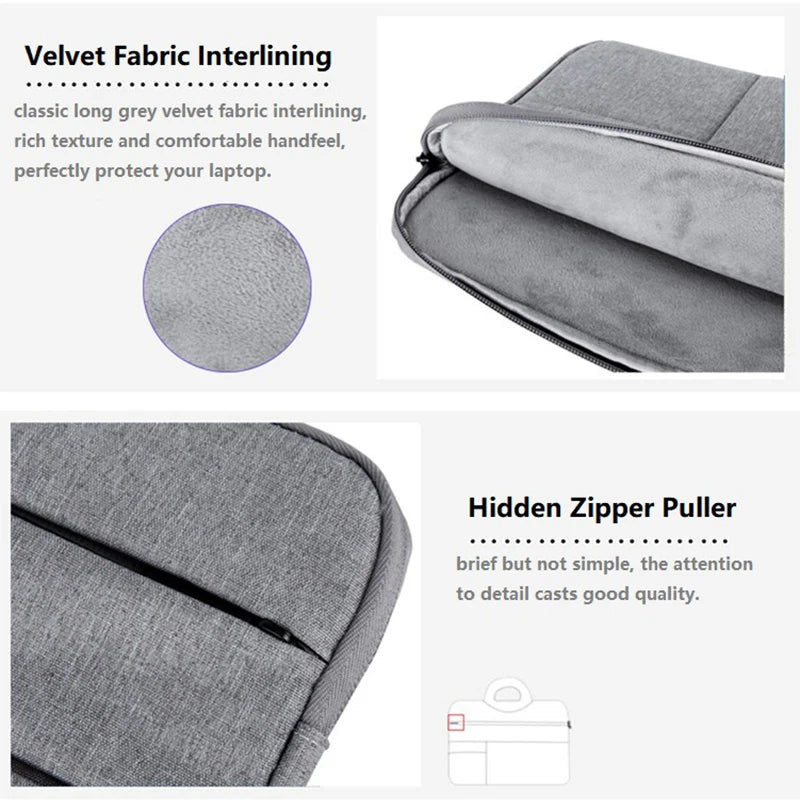 Water-Resistant Laptop Sleeve Bag - Universal Notebook Handbag Case for 11-15.6 Inch MacBook & Computer Travel Protection