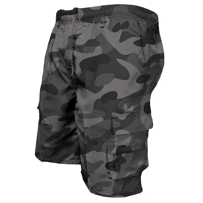 Men's Military Cargo Shorts: Fashionable Tactical Pants with Big Pockets - Casual Sports Slacks for Plus Size Males