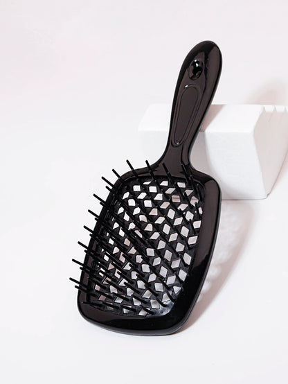 Tangled Hair Combing Massage Brush — Hollow Curly Hair Salon Brush for Real Hair & Wigs
