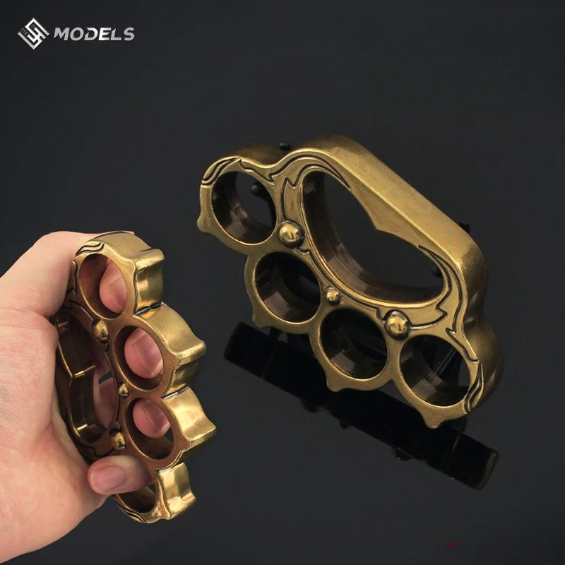 Tiger Four-Finger Boxing Glove Toy — 14/11cm Metal Game Peripheral Model Gift for Kids