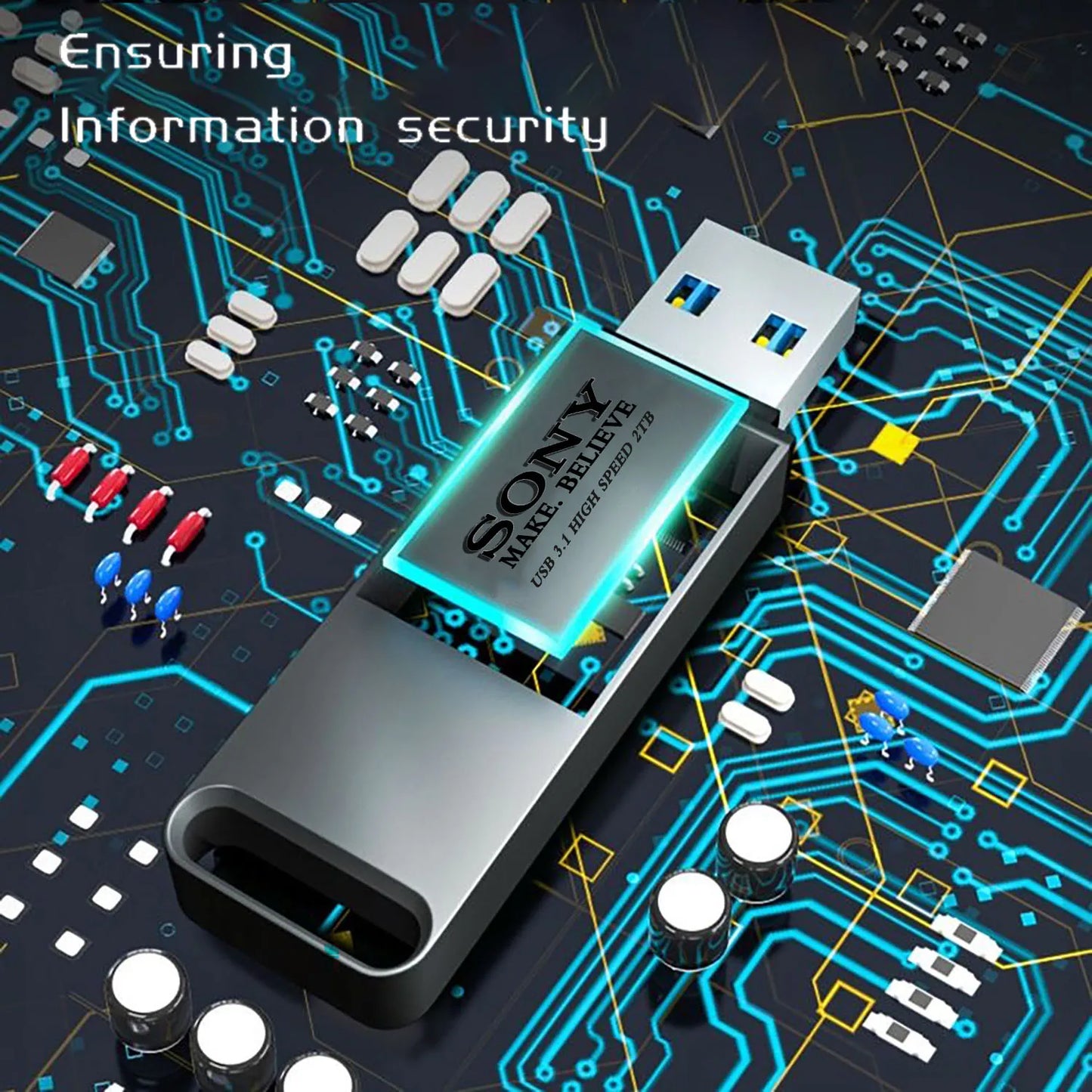 SONY High-Speed PenDrive – 2TB, 1TB, 512GB, 256GB USB Flash Drive for Xiaomi Phones, Portable Metal USB Stick