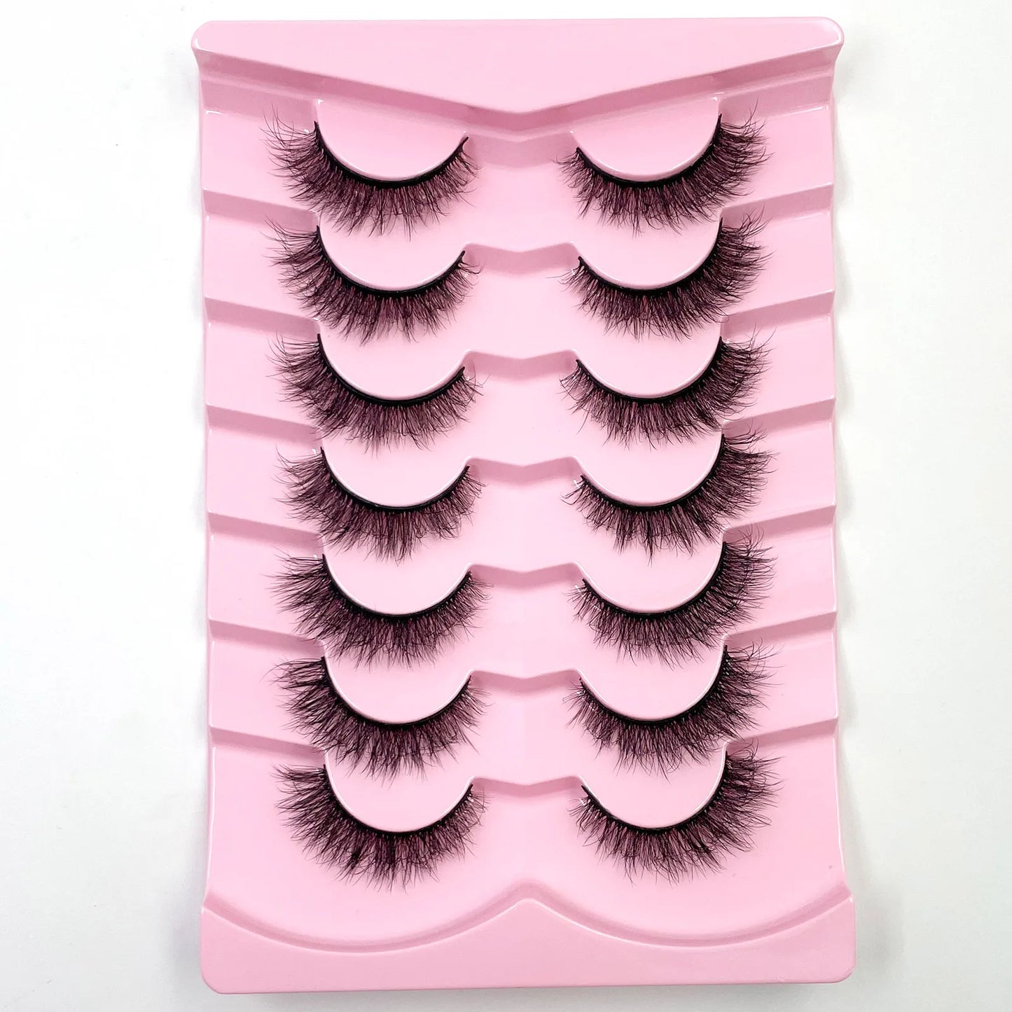 7 Pairs 3D Mink Fur False Eyelashes – Thick Short Dramatic Natural Look Makeup Lashes Wholesale