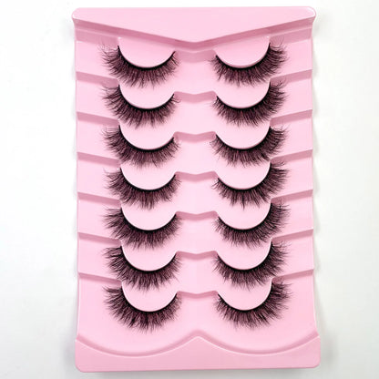 7 Pairs 3D Mink Fur False Eyelashes – Thick Short Dramatic Natural Look Makeup Lashes Wholesale