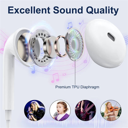 Original Type-C Wired Headphones – 3.5mm Earbuds for Xiaomi, Redmi, Poco, Huawei, Samsung