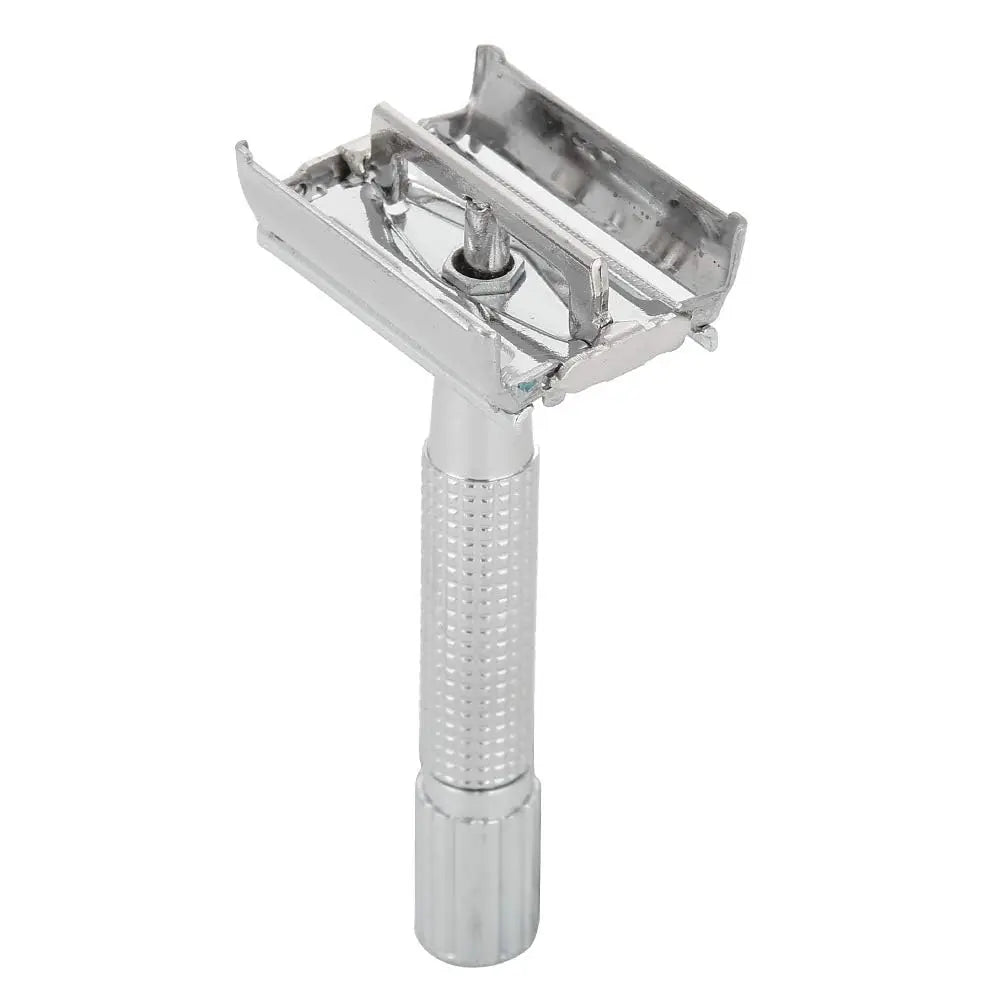 Men's Facial Shavers – Stainless Steel Double-Ended Manual Razor with Blades, Barbershop Razor with Steel Shank