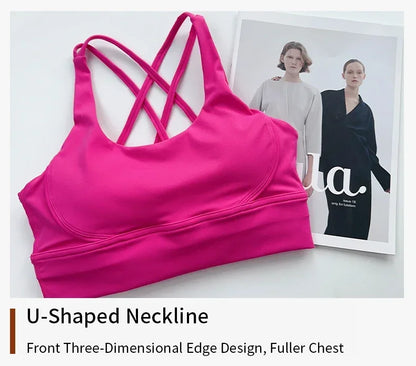 Women’s Sexy Crossback Yoga Sports Bra — Breathable, Quick-Dry, Shockproof Fitness & Running Bra