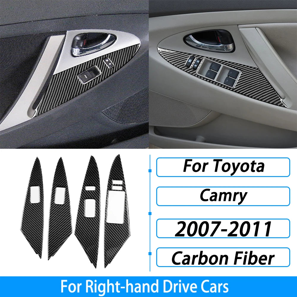 Toyota Camry 2007–2011 Carbon Fiber Interior Trim Set - Center Console, Gear Shift & Air Vent Decorative Covers