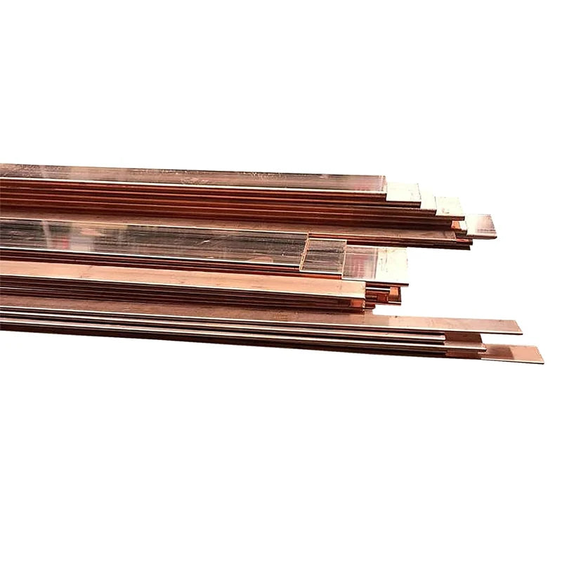 Copper Flat Strip Plate - 100–500mm Length, 1–10mm Thickness for DIY Projects & Fabrication