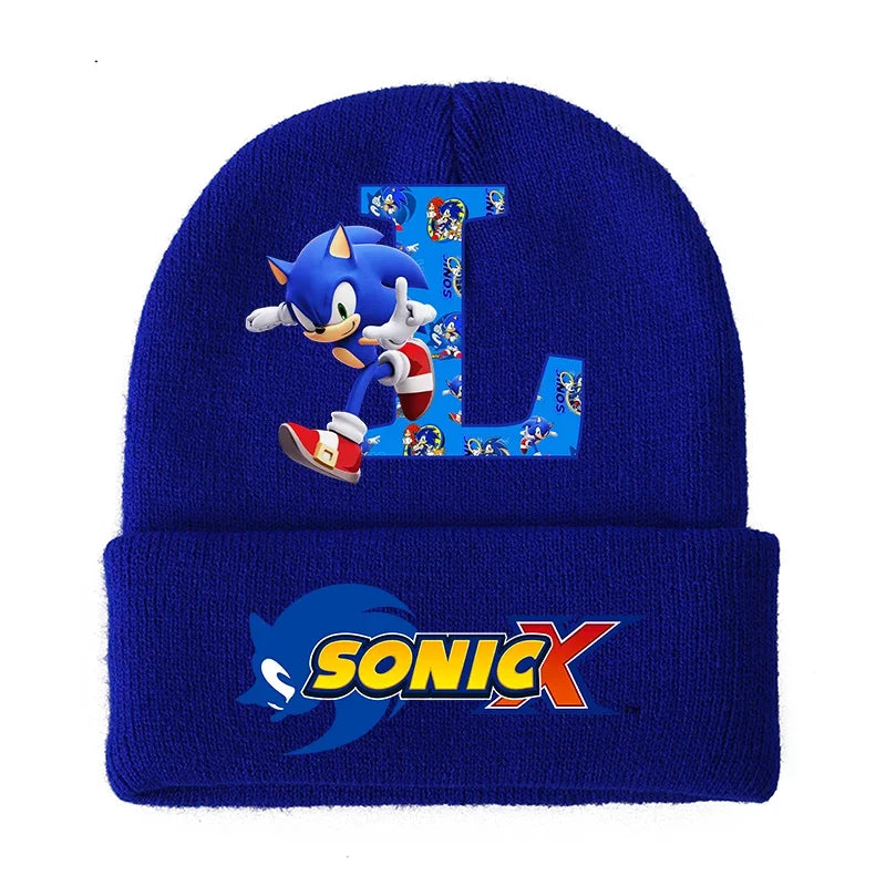 Sonic Cartoon Kids Knitted Hat – Cotton Winter Woolen Cap for Boys & Girls, Cute Anime Headgear Gift