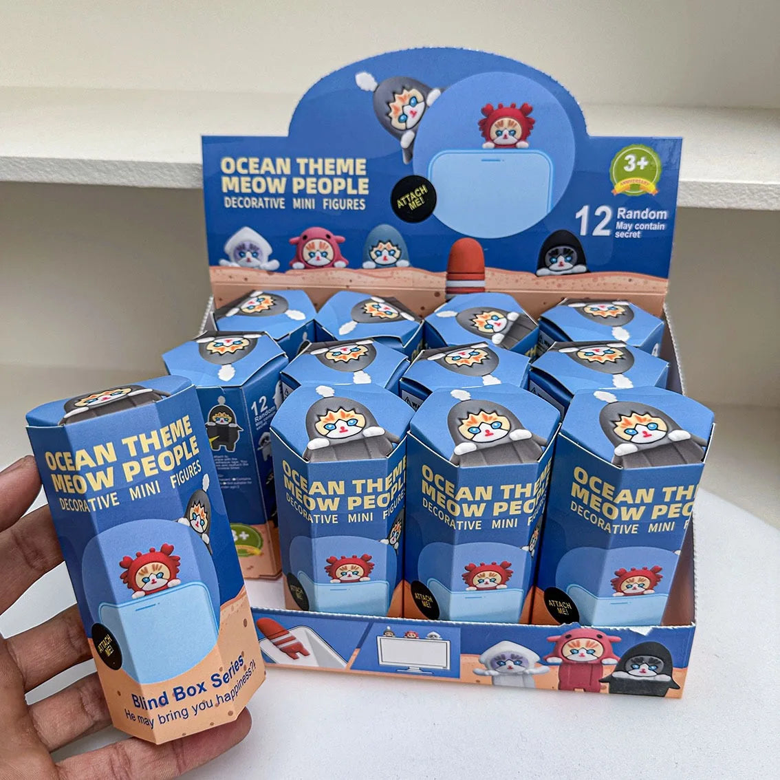 12PCS Surprise Blind Box Cartoon Character Dolls – Cute Model Toy Figures for Mobile, Car & Desktop Decoration Gift