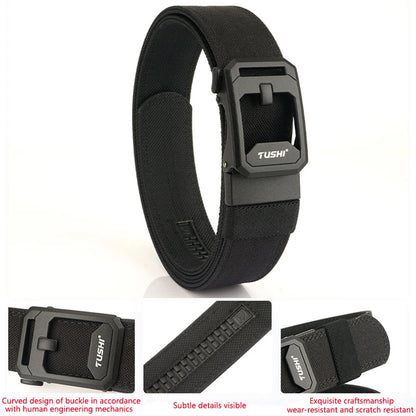 TUSHI Men's Military Tactical Belt – Heavy-Duty Sturdy Nylon with Automatic Buckle for Outdoor & Casual Wear
