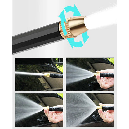 High-Pressure Water Hose Nozzle - Car Wash & Garden Sprinkler Gun with Quick Connector and Foam Jug Attachment