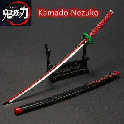 25cm Demon Slayer Metal Katana Sword Toy – Tanjirou Ghost Killer Anime Cosplay Prop & Home Decor Collection