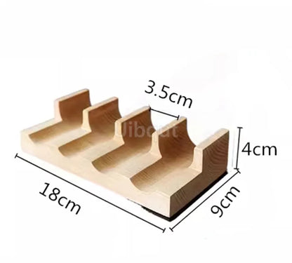 Japanese Sushi Rack – Wooden Taco & Snack Food Holder, Wood Plate Cuisine Stand for Sashimi & Sushi, Restaurant & Home Use