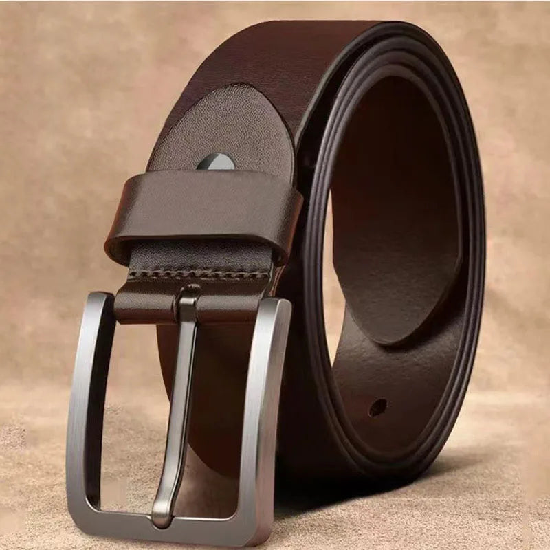 Men’s Luxury Designer PU Leather Belt – Adjustable Alloy Buckle for Jeans & Business (105-125cm)