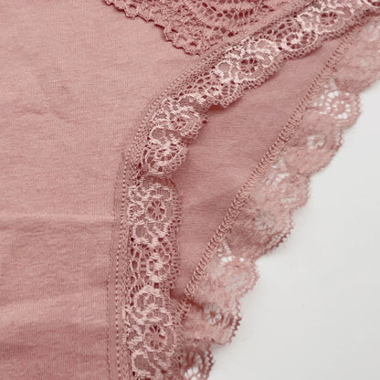 5-Pack Women’s Low Rise Lace Panties — Sexy Cotton Lingerie Briefs