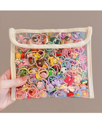 40PCS/10PCS Cute Flower Hair Bands for Girls – Elastic Hair Rings for Kids Birthday Party Headwear