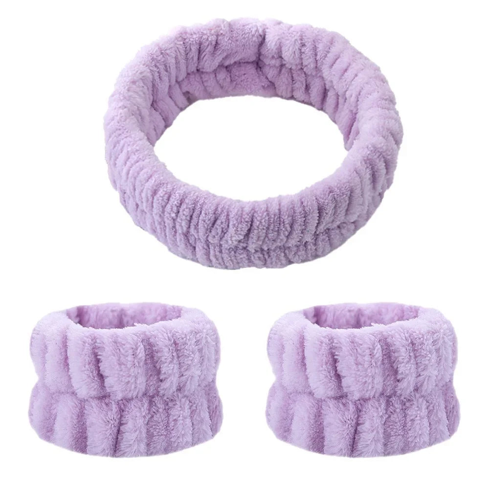 Microfiber Wrist Washband – Absorbent Wrist Sweatband Scrunchies for Women, Face Wash Towel Band, Headband Accessory