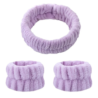 Microfiber Wrist Washband – Absorbent Wrist Sweatband Scrunchies for Women, Face Wash Towel Band, Headband Accessory