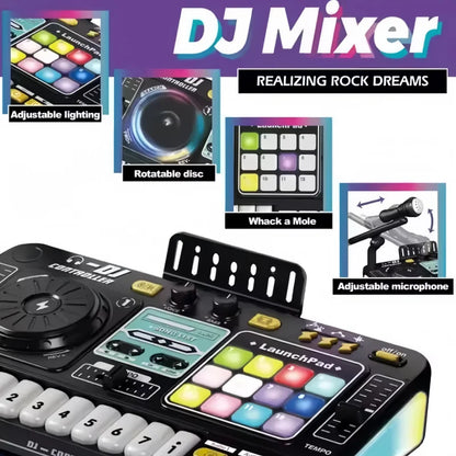 Kids DJ Mixer Controller Toy – Multifunctional Electronic Music Learning Game Birthday Gift