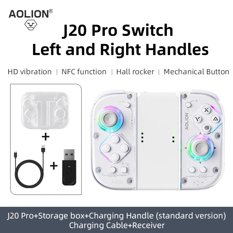 Aolion J20 Knight Wireless Gamepad — Motion-Sensing Custom Joystick for NS Joycon, Left & Right Switch Game Accessories