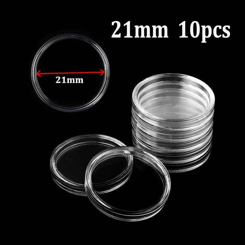 Coin Capsules Storage Box - Clear Plastic Holders for 21/23/25/30/32/38/40/45mm Coins