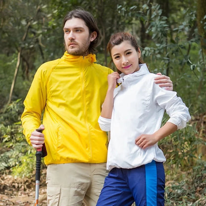 Unisex Waterproof Camping Jacket — Men & Women Windbreaker, Raincoat for Hiking, Climbing, and Sun Protection