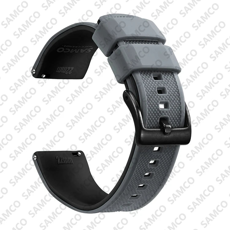 Quick-Release Silicone Watch Band - 18mm, 20mm and 22mm Rubber Replacement Strap for Huawei, Samsung Galaxy and Garmin Watches