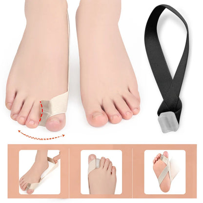 One-Sided Hallux Valgus Corrector: Toe Straightener Tool with Tension Strap for Pain Relief & Toe Separator