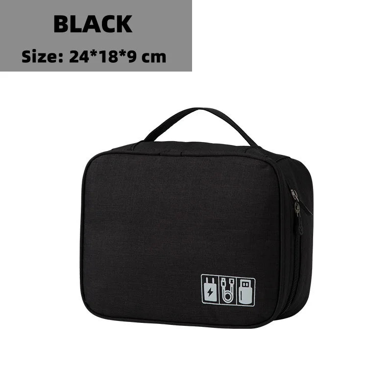 Waterproof Cable Storage Bag – Portable Travel Electronics Organizer for USB Cables, Chargers & Data Line Accessories