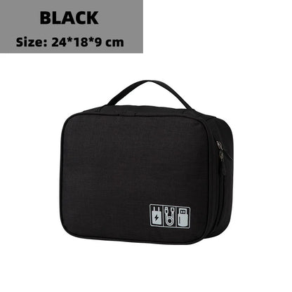 Waterproof Cable Storage Bag – Portable Travel Electronics Organizer for USB Cables, Chargers & Data Line Accessories