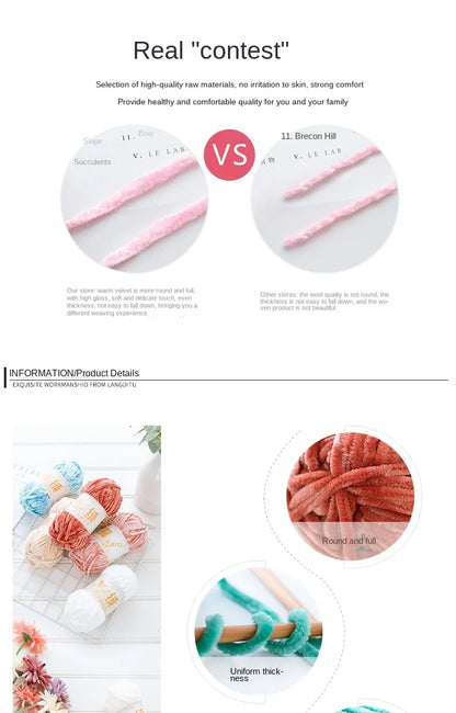 50g/Ball DIY Knitting Yarn – Soft Wool for Baby Scarf, Hat, Chunky Crochet Thread