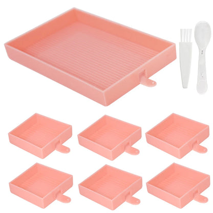 6-Grid Diamond Painting Accessory Tray Kit – Large Capacity Plate for Nail Art, Beading, and Cross Stitch