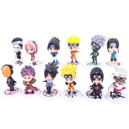 6 Pcs Naruto Mini Figures – Sasuke, Gaara, Uchiha Madara 7-8cm Collectible Figurines with Base