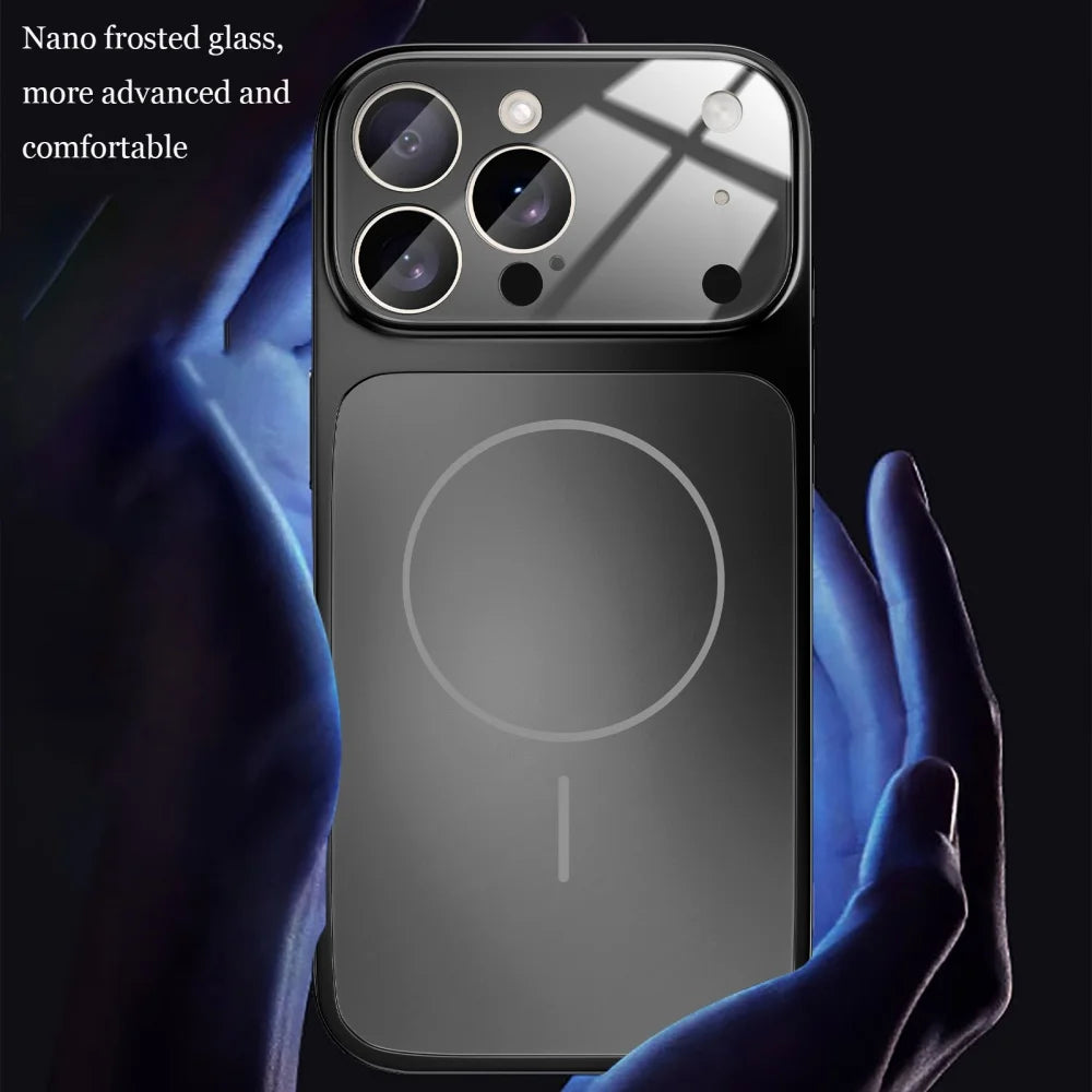 Nano Matte Glass iPhone Case - Magnetic MagSafe Armor Cover for iPhone 11-17 Pro Max, Air & Wireless Charging