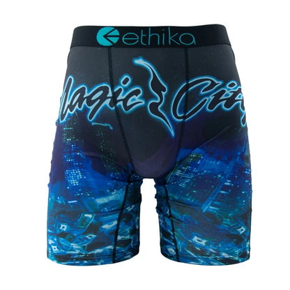ETHIKA Men’s Sexy Breathable Boxer Shorts Plus Size S-3XL Swimming Underwear Trunks