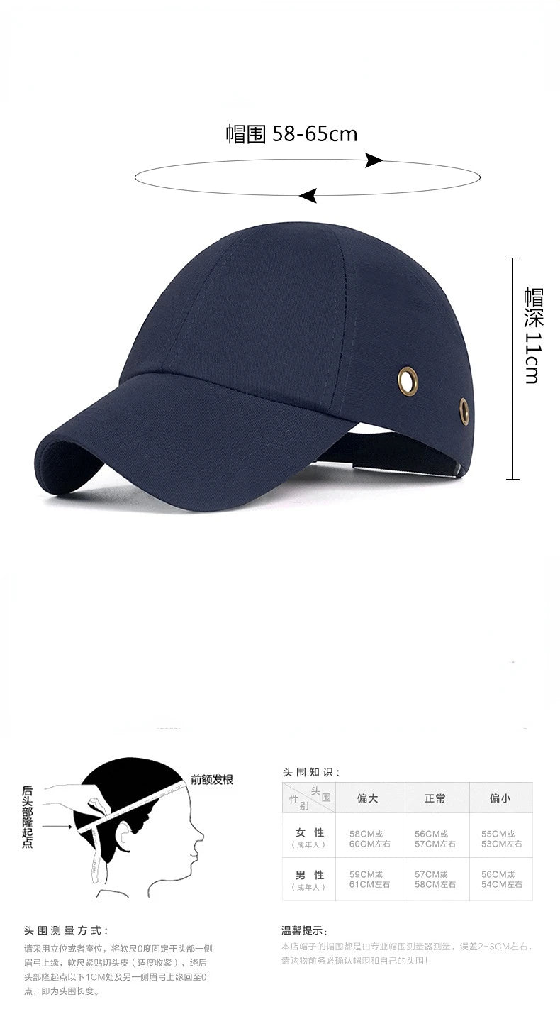 Newest Work Safety Bump Cap – Hard Shell Protective Baseball Hat for Head Protection