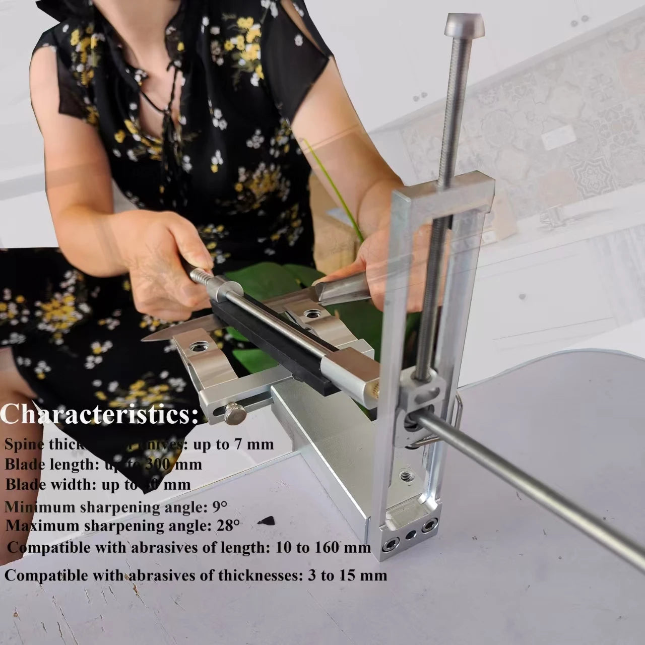 S09 Professional Fixed Angle Knife Sharpener – Apex Knife Sharpening System with Diamond Stones Set for Kitchen Tools