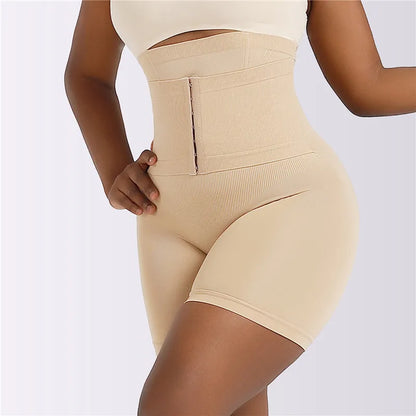 Women's Shapewear Tummy Control Shorts – High-Waisted Body Shaper Fajas with Hook Butt Lifter Slimming Underwear