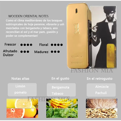 Hot Million Gold Perfume for Men & Women, Seductive Leather Notes, 100ml Valentine's Day Gift