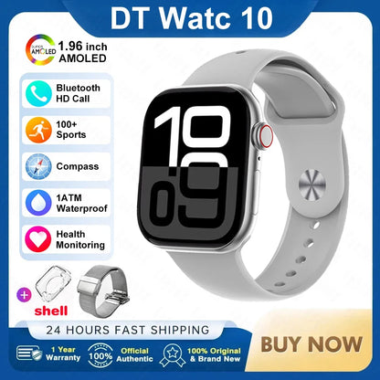 2025 DT 10 Smart Watch – 2.01" AMOLED, 16GB, Music, 3D Surround, BT Call, Waterproof Smartwatch for Men & Women