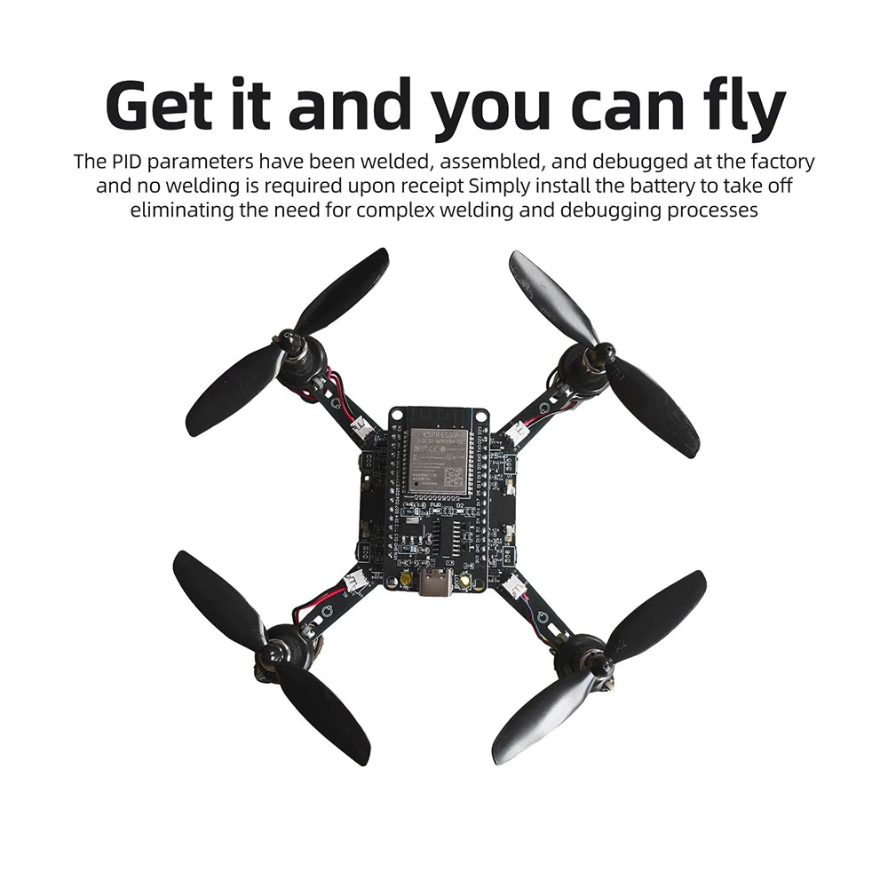 ESP32-S3 Mini Drone Kit - Open-Source DIY Quadcopter with Pre-Tuned PID Flight Controller for Embedded Programming