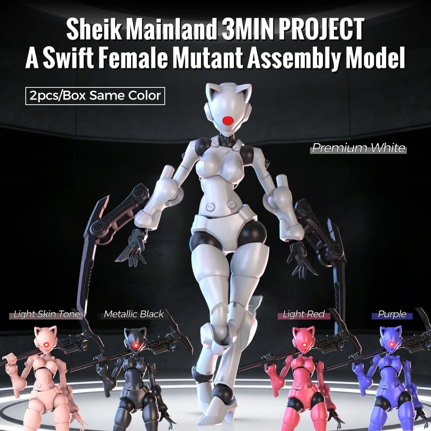 Swift Female Mutant Action Figure - 3.75 Inch Highly Articulated DIY Assembly Collectible