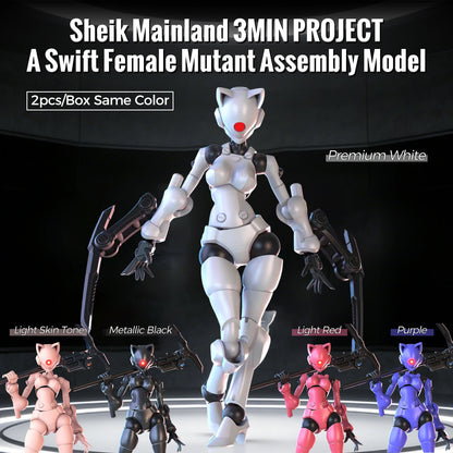 Swift Female Mutant Action Figure - 3.75 Inch Highly Articulated DIY Assembly Collectible