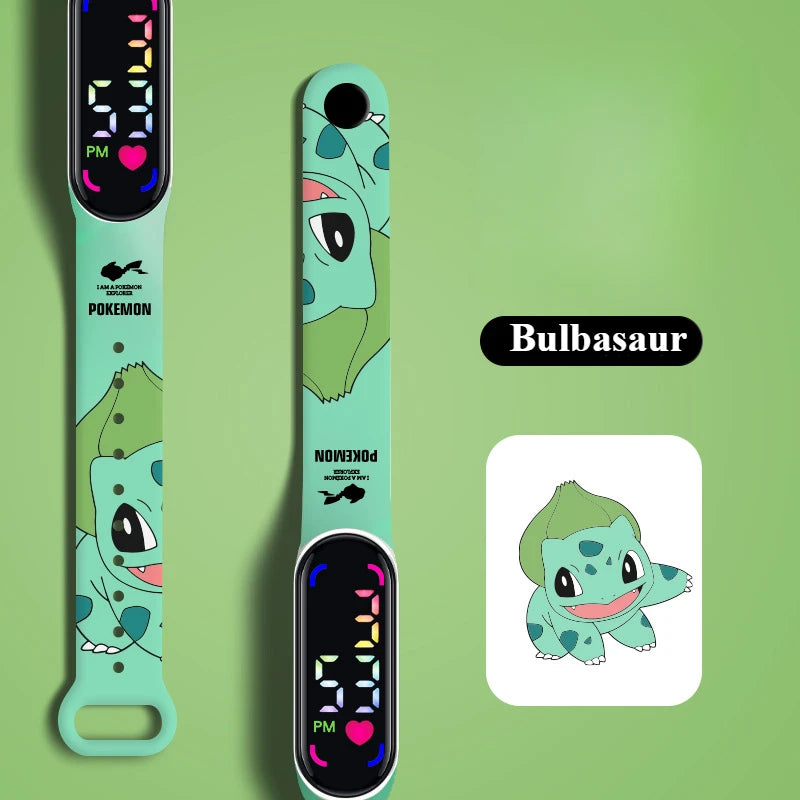 Pokémon LED Electronic Watch — Cute Pikachu & Gengar Waterproof Digital Bracelet for Boys & Girls, Birthday Gift
