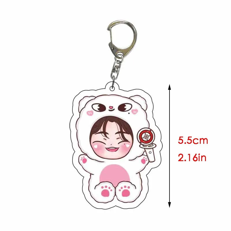8pcs KPOP Acrylic Keychain Set — Cute Bag Pendants for Fans & Gifts