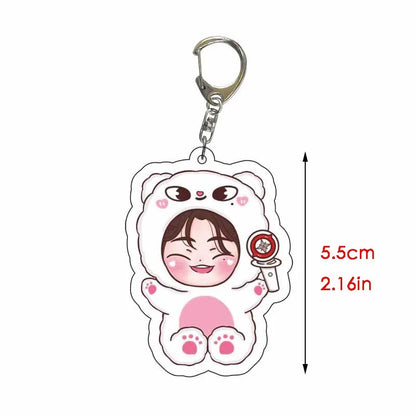 8pcs KPOP Acrylic Keychain Set — Cute Bag Pendants for Fans & Gifts