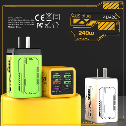 240W GaN USB-C Fast Wall Charger - High-Power Phone Adapter for iPhone, Xiaomi, and Huawei with EU, US, UK, and KR Plug Options