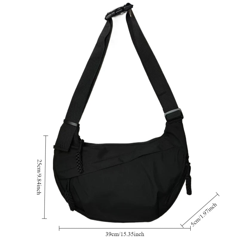 Large Capacity Nylon Crossbody Bag – Casual, Versatile Shoulder Bag for Commuting & Sports, Lightweight Hobo