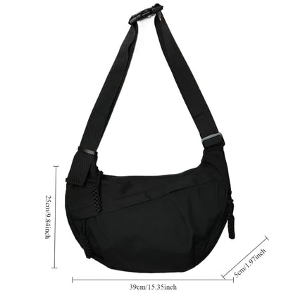 Large Capacity Nylon Crossbody Bag – Casual, Versatile Shoulder Bag for Commuting & Sports, Lightweight Hobo